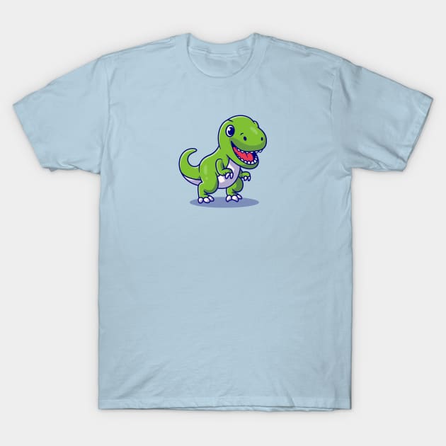 Cute Dino Smiling Cartoon T-Shirt by Catalyst Labs